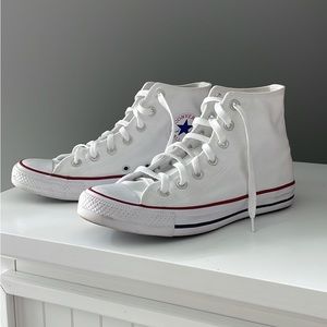 White hightop converse